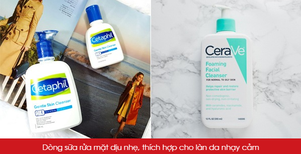 REVIEW: Sữa rửa mặt Cetaphil Gentle Skin Cleanser Và CeraVe Foaming Facial Cleanser